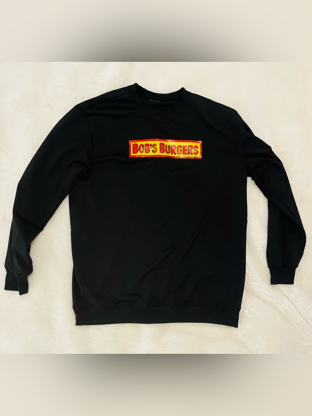 Bob’s Burgers Logo Unisex Crew Athletic Sweatshirt, Size 2XL, Black